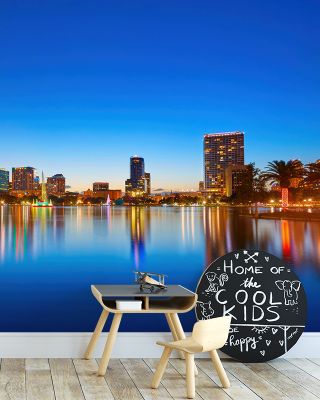 Orlando Skyline Sunset at Lake Eola Wallpaper