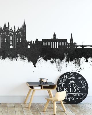 Peterborough England Skyline Black & White Wallpaper