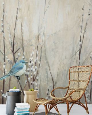 Pretty Birds Neutral Wallpaper