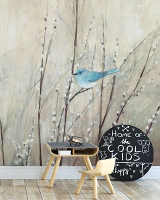 Pretty Birds Neutral Wallpaper