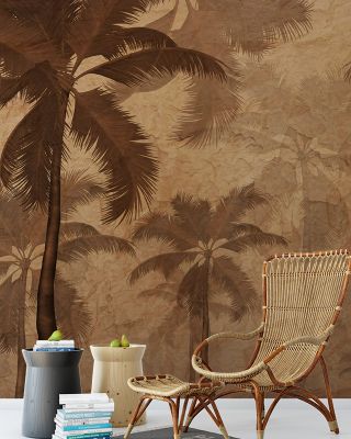 Sepia Palm Trees Wallpaper