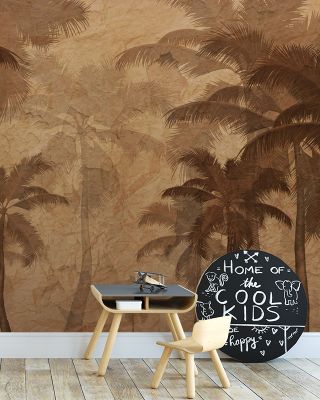 Sepia Palm Trees Wallpaper