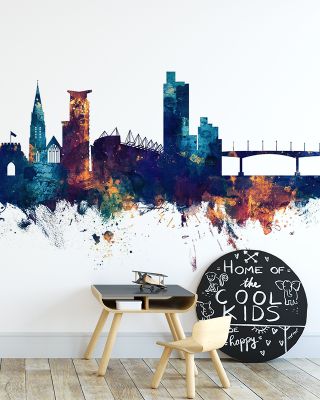 Southampton England Skyline Blue & Bronze Wallpaper