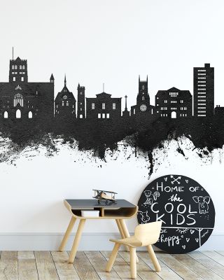 St Albans England Skyline Black & White Wallpaper