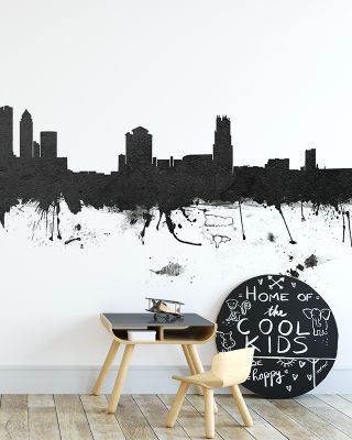 Tampa Florida Skyline Black & White Wallpaper