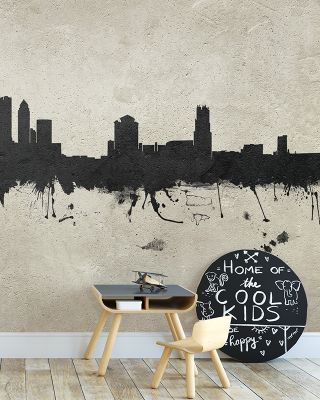 Tampa Florida Skyline Concrete Wallpaper