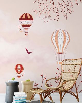 Up and Away Pink Wallpaper