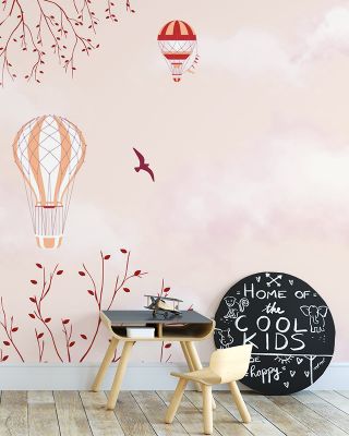 Up and Away Pink Wallpaper