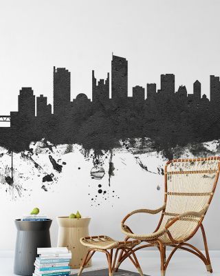Vancouver Canada Skyline Black & White Wallpaper