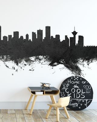Vancouver Canada Skyline Black & White Wallpaper