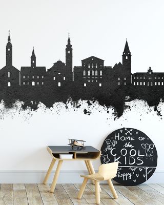 Varaždin Croatia Skyline Black & White Wallpaper