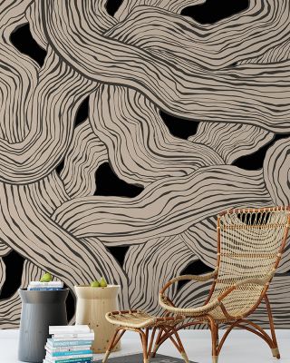 Weaves & Waves, Black Wallpaper