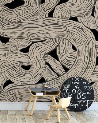 Weaves & Waves, Black Wallpaper