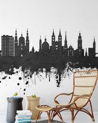 Würzburg Germany Skyline Black & White Wallpaper