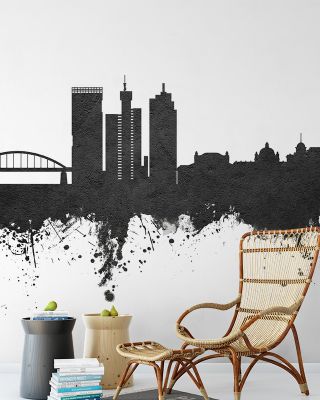 Zagreb Croatia Skyline Black & White Wallpaper