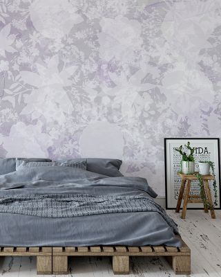Flower Silhouette Purple Wallpaper