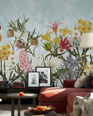 Happy Spring Flowers Autumn Wall Mural