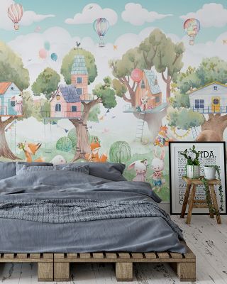 The Best Neighbors Whimsical Wallpaper