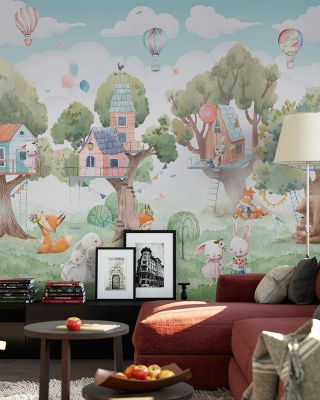 The Best Neighbors Whimsical Wallpaper