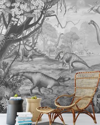 Ancient Dinos, Grey Wallpaper