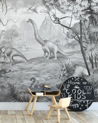 Ancient Dinos, Grey Wallpaper