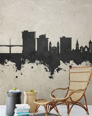 Asheville North Carolina Skyline Concrete Wallpaper