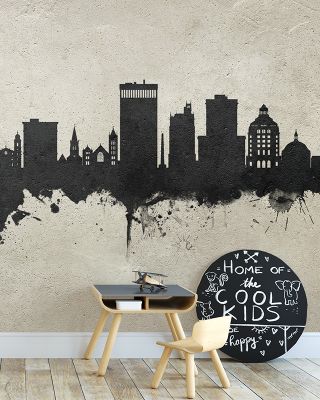 Asheville North Carolina Skyline Concrete Wallpaper