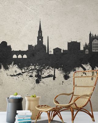 Bath England Skyline Concrete Wallpaper Mural