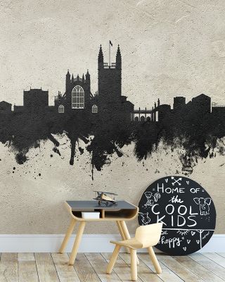 Bath England Skyline Concrete Wallpaper Mural