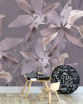 Big Orchids Purple Wallpaper