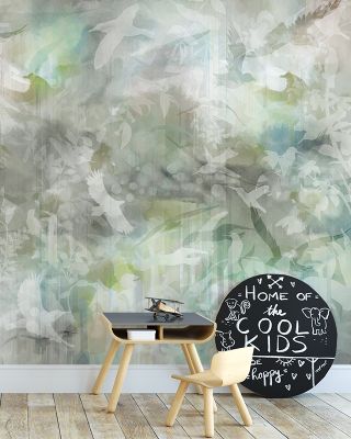 Birds of Freedom Green Wallpaper