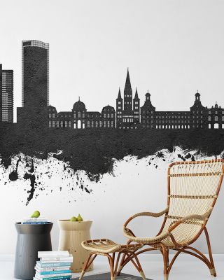 Bonn Skyline Black & White Wallpaper