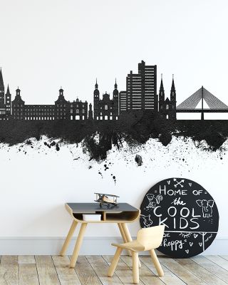 Bonn Skyline Black & White Wallpaper