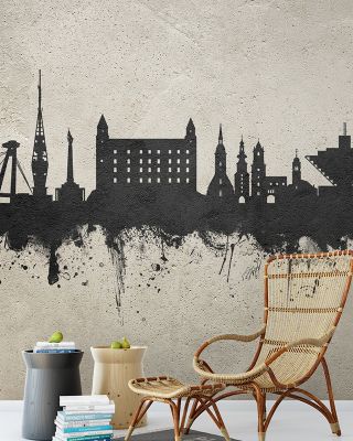 Bratislava Slovakia Skyline Concrete Wallpaper
