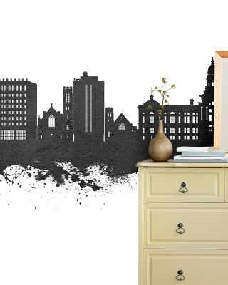 Cheyenne Wyoming Skyline Black & White Wallpaper