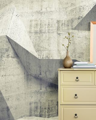 Concrete Shapes Warm Gray Wallpaper
