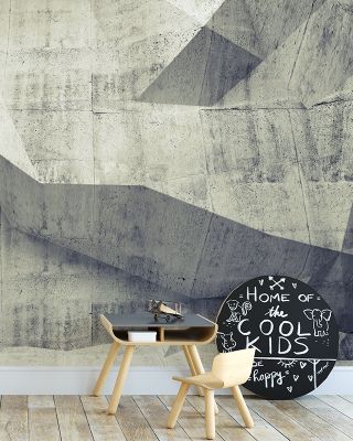 Concrete Shapes Warm Gray Wallpaper