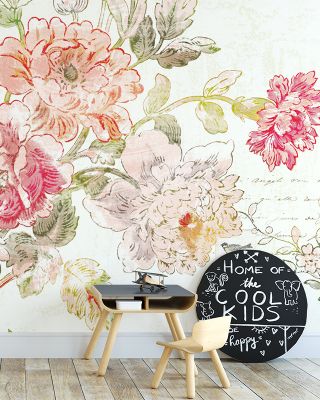 Cottage Roses I Wallpaper