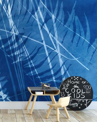 Cyanotype Lines Wallpaper