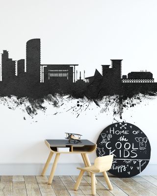 Darwin Australia Skyline Black & White Wallpaper