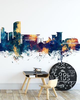 Darwin Australia Skyline Blue & Bronze Wallpaper