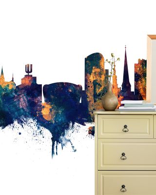 Dortmund Germany Skyline Blue & Bronze Wallpaper