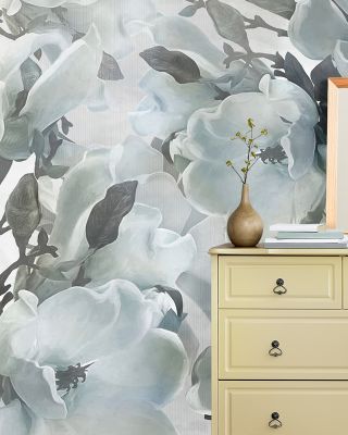 Dreaming of Magnolias Blue Wallpaper
