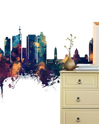 Durban South Africa Skyline Blue & Bronze Wallpaper