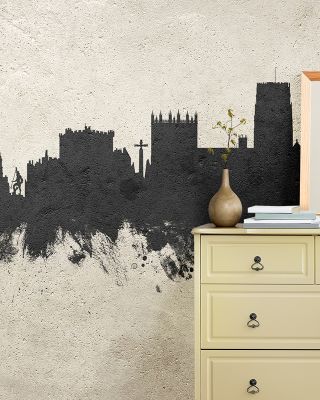 Durham England Skyline Concrete Wallpaper