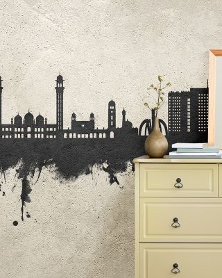 Faislabad Pakistan Skyline Concrete Wallpaper