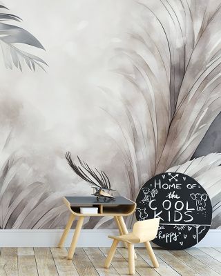 Feathers Magic Beige Wallpaper