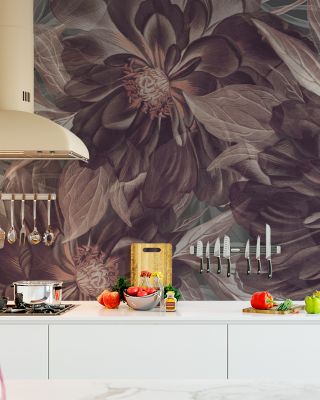 Foliage Study - Dark Plum Wallpaper