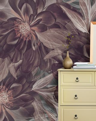 Foliage Study - Dark Plum Wallpaper