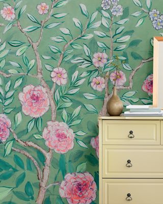 French Garden Green Wallpaper
